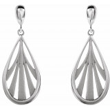 14K White Geometric Dangle Earrings - 87074600P photo 2