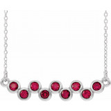 14K White Ruby Bezel-Set Bar 16-18 Necklace - 8652560030P photo