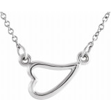 14K White Heart 16-18 Necklace - 86418101P photo