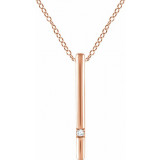14K Rose .015 CT Diamond Bar 16-18 Necklace - 65221960002P photo