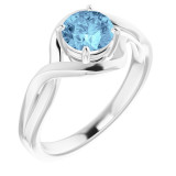 14K White Aquamarine Ring - 7184060003P photo