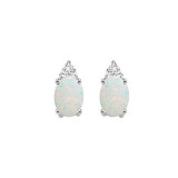 Gems One 10Kt White Gold Diamond (1/20Ctw) & Opal (5/8 Ctw) Earring - FE4028-1WDO photo