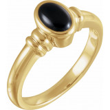 14K Yellow Onyx Bezel-Set Ring - 61946252623P photo