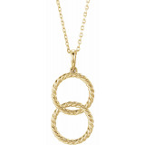 14K Yellow Interlocking Circle 16-18 Necklace - 86610601P photo