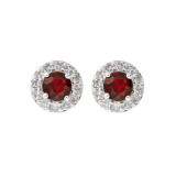 Gems One 10Kt White Gold Diamond (1/6Ctw) & Ruby (1/3 Ctw) Earring - ER31975-1WDR photo