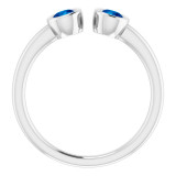 14K White Blue Sapphire Two-Stone Ring - 7189360004P photo 2