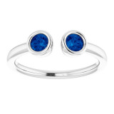 14K White Blue Sapphire Two-Stone Ring - 7189360004P photo 3