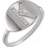 14K White Initial K 1/10 CTW Diamond Ring - 653628631P photo