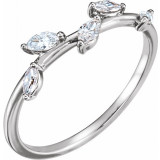 14K White 1/4 CTW Diamond Leaf Ring - 122971600P photo