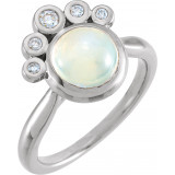 14K White Rainbow Moonstone & 1/8 CTW Diamond Ring - 72052620P photo