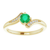 14K Yellow Emerald & .04 CTW Diamond Ring - 719936004P photo 3