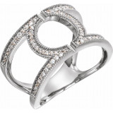 14K White 1/4 CTW Round Geometric Diamond Ring - 65232260000P photo