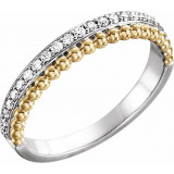 14K White/Yellow 1/5 CTW Diamond Beaded Ring - 123116605P photo