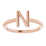 14K Rose Initial N Ring - 51895181P photo 3