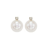 Gems One 14Kt White Gold Diamond (1/20Ctw) & Pearl (1 Ctw) Earring - PSD8.00AAA-4W photo