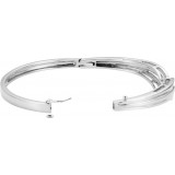 14K White Hinged Bangle Bracelet - BRC353886P photo 2