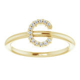 14K Yellow .05 CTW Diamond Initial C Ring - 1238346011P photo 3