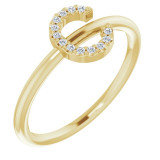 14K Yellow .05 CTW Diamond Initial C Ring - 1238346011P photo