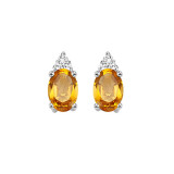 Gems One 10Kt White Gold Diamond (1/20Ctw) & Citrine (5/8 Ctw) Earring - FE4029-1WDC photo