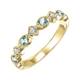 Gems One 14Kt Yellow Gold Diamond (1/20Ctw) & Blue Topaz (1/6 Ctw) Ring - FR1236-4YD photo