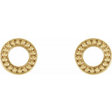 14K Yellow Beaded Stud Earrings - 86524601P photo 2