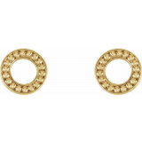 14K Yellow Beaded Stud Earrings - 86524601P photo 2