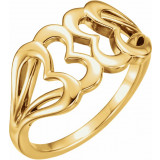 14K Yellow Heart Ring - 51576102P photo