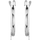 14K White Hinged Hoop Earrings with Star - 192029600P photo 2