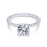 Gabriel & Co. 14k White Gold Hampton Solitaire Engagement Ring - ER13913R4W44JJ photo