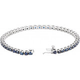 14K White Blue Sapphire Line 7 Bracelet - 65174260003P photo 2