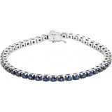 14K White Blue Sapphire Line 7 Bracelet - 65174260003P photo