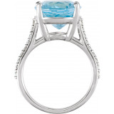 14K White Sky Blue Topaz & 1/4 CTW Diamond Ring - 71722602P photo 2