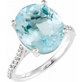 14K White Sky Blue Topaz & 1/4 CTW Diamond Ring - 71722602P photo