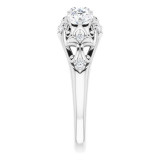 14K White 1 CTW Diamond Vintage-Inspired Three-Stone Anniversary Band - 123830620P photo 4
