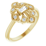 14K Yellow 1/6 CTW Diamond Vintage-Inspired Ring - 124058606P photo