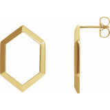 14K Yellow Geometric Drop Earrings - 87020601P photo