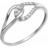 14K White .08 CTW Diamond Ring - 65224260001P photo