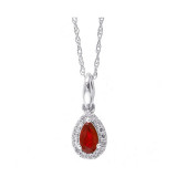 Gems One 10Kt White Gold Diamond (1/20Ctw) & Ruby (1/5 Ctw) Pendant - PD35152-1WDR photo