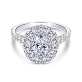 Gabriel & Co. 14k Two Tone Gold Embrace Double Halo Engagement Ring - ER13890O3T44JJ photo