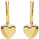 14K Yellow Heart Lever Back Earrings - 19113124315000P photo 2