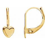 14K Yellow Heart Lever Back Earrings - 19113124315000P photo