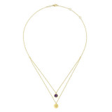 Gabriel & Co. 14k Yellow Gold Color Solitaire Gemstone & Diamond Necklace - NK5965Y45AM photo 2