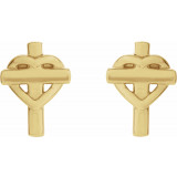 14K Yellow Heart & Cross Earrings - R17019601P photo 2