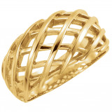 14K Yellow 11 mm Latticework Dome Ring - 544525208P photo