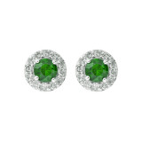 Gems One 10Kt White Gold Diamond (1/6Ctw) & Emerald (1/3 Ctw) Earring - ER31975-1WDE photo