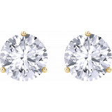 14K Yellow 6.5 mm Round Forever Oneu2122 Moissanite Earrings - 6578260077P photo 2