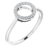 14K White 1/10 CTW Diamond Circle Ring - 65180760001P photo