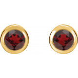 14K Yellow 4 mm Round Genuine Mozambique Garnet Birthstone Earrings - 6108660001P photo 2