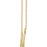 14K Yellow 1/4 CTW Diamond Twisted Bar 16-18 Necklace - 65306060001P photo 2