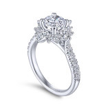 Gabriel & Co. 14k White Gold Starlight Halo Engagement Ring - ER14450R4W44JJ photo 3